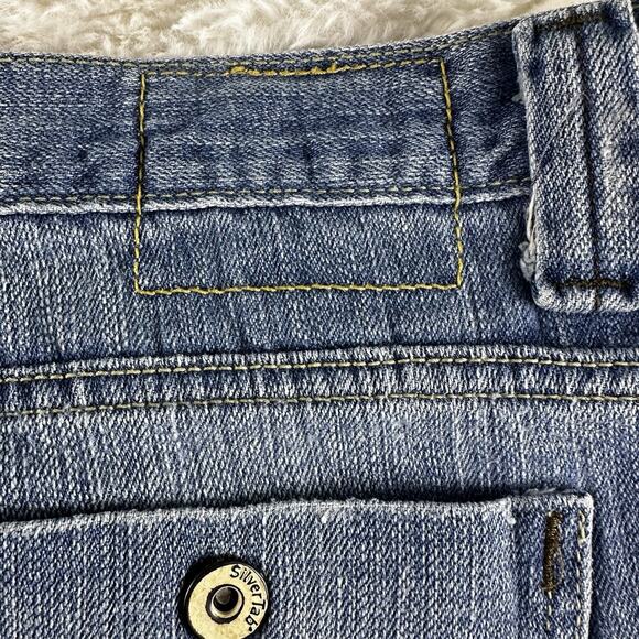 Vintage Levis SilverTab Jeans Mens 34x30 Blue Modern Boot Distress Y2k Denim - Picture 14 of 16